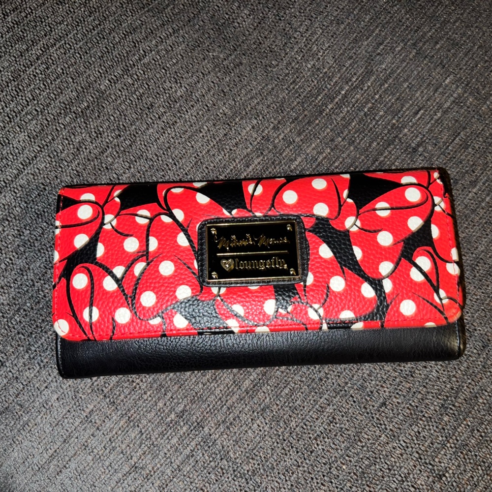 Loungefly Red and Black Polka Dot Wallet